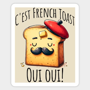 C'est Le Toast Francais Anthropomorphic Toast with Beret Magnet